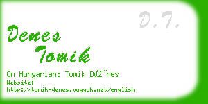 denes tomik business card